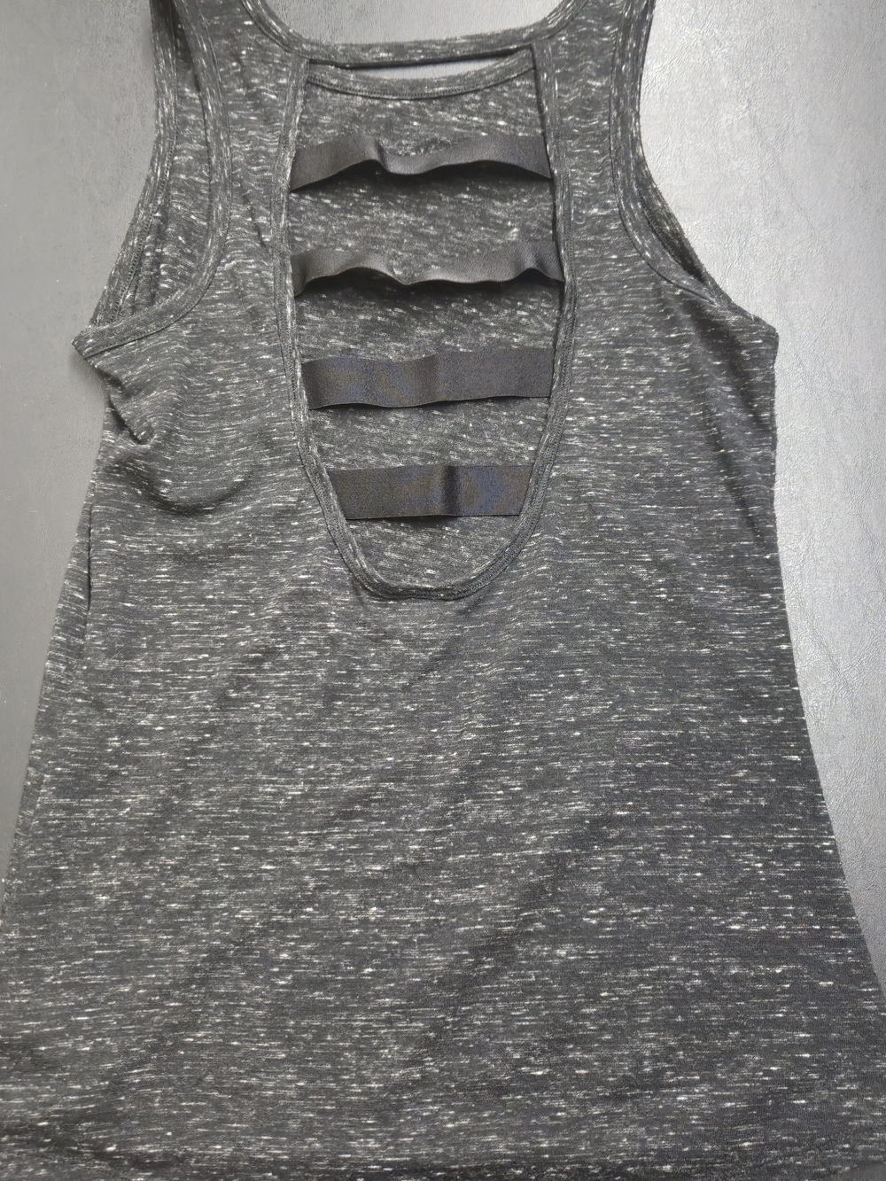 VSX Sleeveless Grey Cutout Back Tank Top